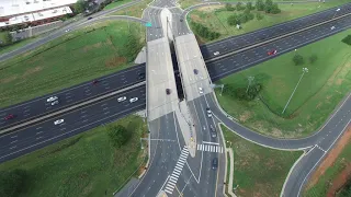 Rush Hour at N.C. 119 Diverging Diamond Overpass - Traffic Flow Time Lapse