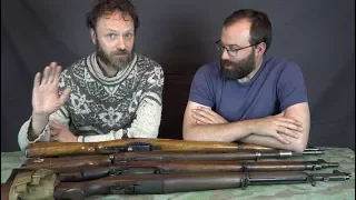 Lindybeige's 4 Mad Minutes! Swiss K31, Mauser Kar98k, Lee-Enfield No.4 and US M1 Garand