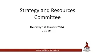 01/02/2024 -Strategy and Resources Committee meeting