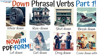 Learn Phrasal Verbs with Down - Improve English Vocabulary