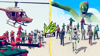 ZOMBIE TEAM vs MODERN MILITARY TEAM  - Totally Accurate Battle Simulator TABS