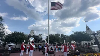 Flag Retreat on Main Street U.S.A. in Magic Kingdom - Full Ceremony