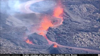 Éruption volcanique piton Fournaise - 15 septembre 2018 - Réunion