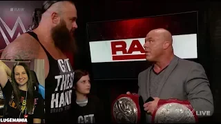 WWE Raw 4/9/18 Nicholas and Braun Relinquish Tag Titles