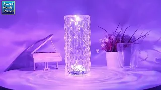 Crystal Rose Diamond Table Lamp Acrylic LED RGB 16 Colors USB Remote And Touch Control Desk Lamp