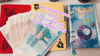 Распределение 17000 р по конвертам / Чек 4 ноябрь 2022/ #cashenvelopes