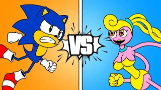 SONIC vs YELLOW Mommy Long Legs | Toon Punch EP15