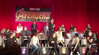 Robert Downey Jr. vs. Jeff Goldblum | Avengers: Infinity War Press Conference in Los Angeles