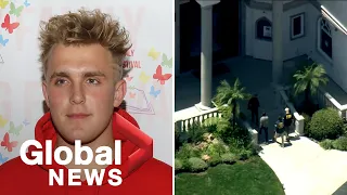 Aerial footage shows FBI raiding YouTube star Jake Paul's mansion