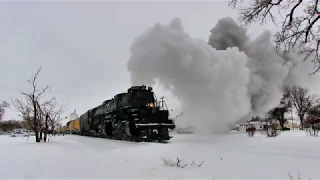 Big Boy #4014 in the cold and snow Hays to Sharon Springs, Kansas 2019