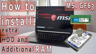 MSI GF63 GAMING  LAPTOP (INSTALL HDD AND ADDITIONAL RAM)
