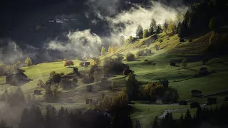 Village Nature relaxing Piano music video to calm your mind | Clouds | Mountains