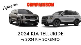 2024 Kia Sorento vs 2024 Kia Telluride 3 Row SUV Comparison