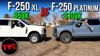 New Ford F-250 Work Truck vs Premium Diesel F-250: What Do You Get for an Extra $50K?
