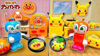 【ピカチュウとアンパンマンのキッチン対決❤️】(#たまごmammy)どっちのお料理やお部屋が可愛いかな？