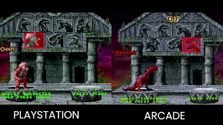 Primal Rage PlayStation vs Arcade comparison