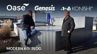 Modern Koi Blog #5870 - Olivers 6.000 Liter Genesis Teich über den Dächern der Stadt