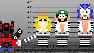 Mario Speaker Man Locked team Sonic in Prison For 24 HOURS Challenge!