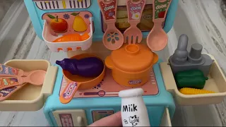 6 minutes of satisfaction from opening the kitchen box and organizing it with fun stickers | ASMR