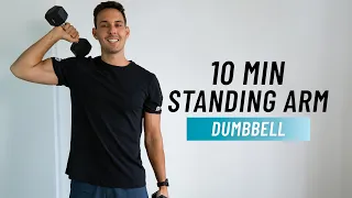 10 MIN STANDING ARM WORKOUT - No Repeat, Upper Body Dumbbell Workout