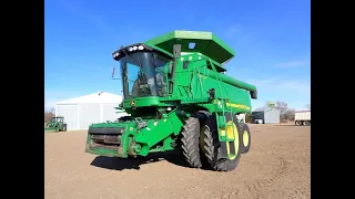 BigIron Auctions GV5110 2007 John Deere 9660 Combine Auto Steer, Greenstar & Draper Head Ready