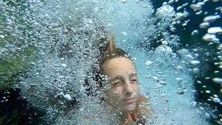 Carla Underwater swimming in a Natural swimming pool part 2