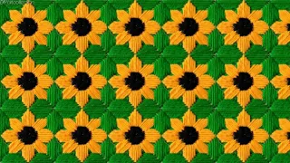 Woolen sunflower doormat design-how to make sitting mat design-stitch ason,rugs,tablemat