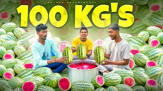 100kg WaterMelon Drink 🍉🤤 How Much Juice From 100 kg Watermelon... 😲😲 Telugu Experiments