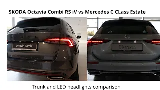 2021 SKODA Octavia Combi RS vs 2022 Mercedes C Class Estate - TRUNK and LED headlights comparison