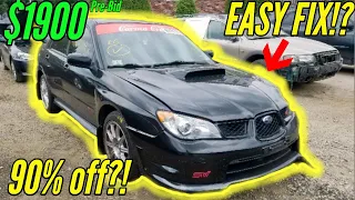 Copart: Found a cheap Subaru WRX STI and MK5 VW Golf R32 to buy inspired by Samcrac