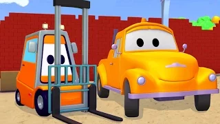 Odtahový vůz Tom a Zvedák | Animák z prostředí staveniště s auty a nákladními vozy (pro děti)