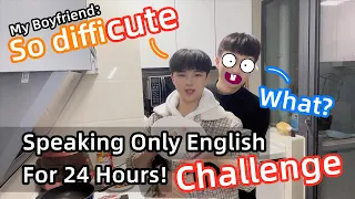 Speaking English To Cute Boyfriend For 24 Hours Challenge!😂Part2 | 英語逼瘋男友2[Gay Couple Lucas&Kibo BL]