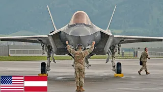 USAF. F-35A Lightning II fighters landed in Austria for the first time.