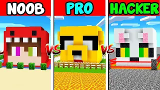 MINECRAFT: BASE NOOB VS PRO VS HACKER 😂🏠 CASA DE ACENIX vs MIKECRACK vs RAPTOR