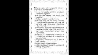 General characteristics of protozoa
