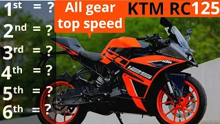 KTM RC 125 All GEAR TOP SPEED