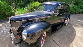 MY 40 FORD COP CAR FLATHEAD FENTON HEADERS DUAL EXHAUST WOW