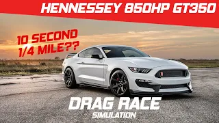 How Fast is the Hennessey 850HP GT350? 1/4 Mile | 0-60 | Visualizer