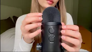 ASMR mic tapping (top, base, buttons) with word repetition & m0uth sounds | CV