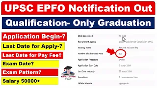 UPSC EPFO 2024 Notification Out | UPSC EPFO Personal Assistant Recruitment PA 2024 Vacancy, Syllabus