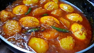 মাংসের স্বাদকেও হার মানাবে ডিম আলুর ডালনা এভাবে বানালে | Dim Aloo Dalna | Potato Egg Curry Recipe |