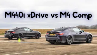 Drag Race - New BMW M4 vs M440i & Lap Time Battle | 4K