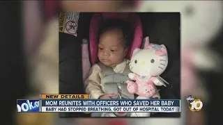 San Diego mother reunites with officers who helped save her baby