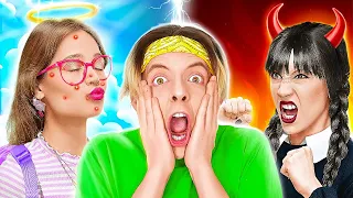 OOPS! ANGEL VS DEMON || WHO CONTROLS ME? Good VS Evil Rules! Crazy Pranks Emoji By 123 GO! BOYS