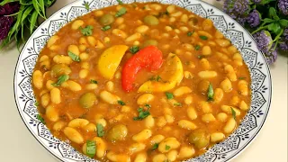 Moroccan food: White beans in sauce a delicious popular dish‼ ️ lobia recipe