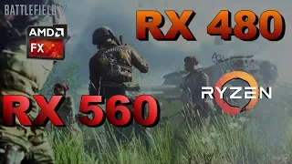 Battlefield 5 Rx 480 8GB  Fx 8350 vs | Rx 560 4GB Ryzen 2600x | AMD FPS Benchmark 1080p