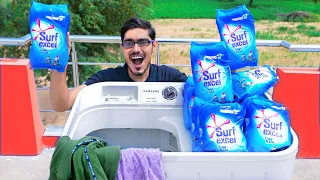 Washing Cloths Using 10 Kg Detergent Power | मशीन में डाल दिया 10 किलो सर्फ़ | What Will Happen?