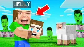 Changing ALL TEXTURES To JELLY’S FACE! (Minecraft)