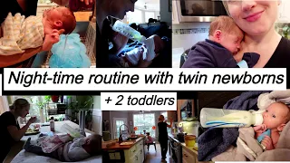 newborn twins routines // newborn twins night time routine