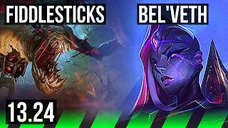 FIDDLESTICKS vs BEL'VETH (JNG) | 5/0/9, Rank 3 Fiddle, 600+ games | KR Grandmaster | 13.24